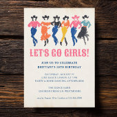 Modern Cowgirls Line Dance Adult Birthday Party Kaart