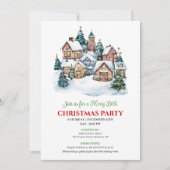 Modern cozy Christmas scene festive dinner invite Kaart (Voorkant)