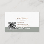 Modern Cozy Minimalist Gingham Handmade Artisan  Visitekaartje (Achterkant)