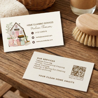 Modern Cozy Professional House Cleaning  Visitekaartje