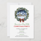 Modern Cozy Winter Scene Editable Christmas Invite Kaart (Voorkant)