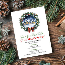 Modern Cozy Winter Scene Editable Christmas Invite Kaart