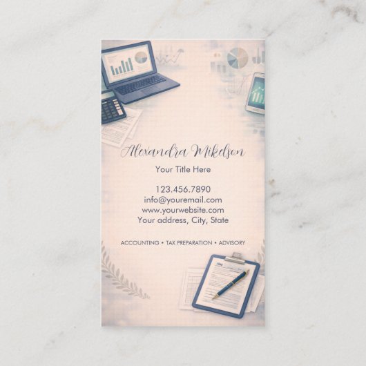 Modern CPA Office  Visitekaartje (Achterkant)