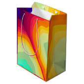 Modern Cracked colorful Stylist  Medium Cadeauzakje (Achterkant Gekanteld)