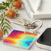 Modern Cracked colorful Stylist  Sleutelhanger (Voorkant Rechts)