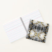 Modern Cracked Gold White & black marble Notitieboek (Binnen)