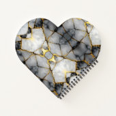 Modern Cracked Gold White & black marble Notitieboek (Achterkant)
