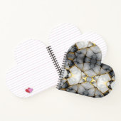 Modern Cracked Gold White & black marble Notitieboek (Binnen)