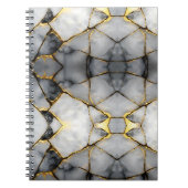 Modern Cracked Gold White & black marble Notitieboek (Voorkant)