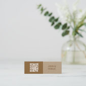 Modern Craft QR Code Bruin Visitekaartje (Staand voorkant)