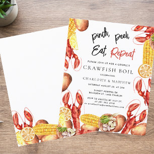 Modern Crawfish Boil Engagement Party Invitation