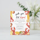 Modern Crawfish Boil Engagement Party Invitation (Staand voorkant)