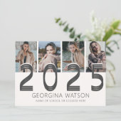 Modern Cream 5 Photo Afstuderen Aankondiging (Staand voorkant)