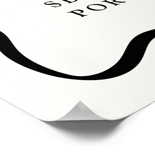 Modern Cream and Black Wavy Lijst Bruiloft Welkom Poster (Hoek)
