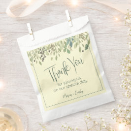 Modern Cream and Eucalyptus Wedding Favor Bag Bedankzakje