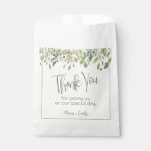 Modern Cream and Eucalyptus Wedding Favor Bag Bedankzakje (Voorkant)