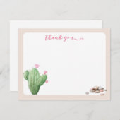 Modern Cream Beige Cactus Hartelijk dank Bedankkaart (Voorkant / Achterkant)