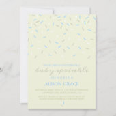 Modern Cream & Blue Baby Sprinkle Invitation Kaart (Voorkant)