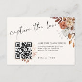 Modern Cream Boho Capture The Love QR-code Informatiekaartje (Voorkant)