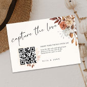 Modern Cream Boho Capture The Love QR-code Informatiekaartje