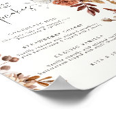 Modern Cream Boho Cupcake Menu Trouwbord Poster (Hoek)