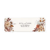 Modern Cream Boho Kleurrijk Retour Adres Etiket (Voorkant)