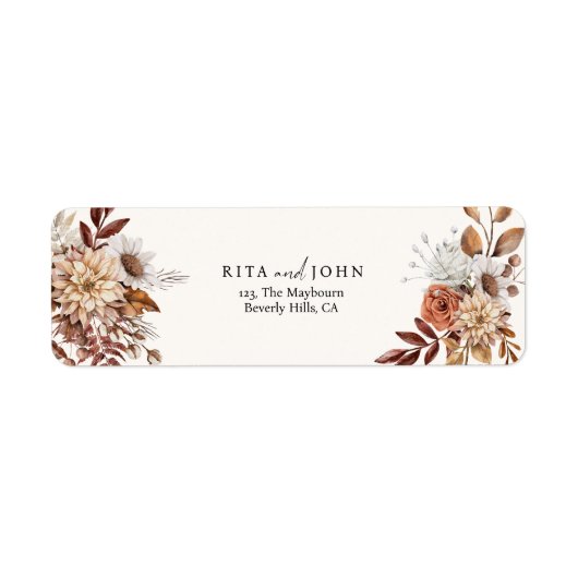 Modern Cream Boho Kleurrijk Retour Adres Etiket (Voorkant)