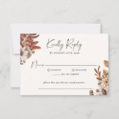 Modern Cream Boho Minimalistische Script Wedding RSVP Kaartje (Voorkant)