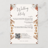 Modern Cream Boho Script Wedding Details Informatiekaartje (Voorkant)