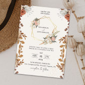 Modern Cream Boho Script Wedding Kaart