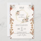 Modern Cream Boho Script Wedding Kaart (Voorkant)
