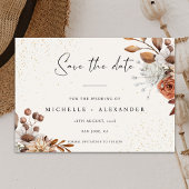 Modern Cream Boho Wedding Save The Date Kaart