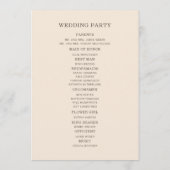 Modern Cream Brown Wedding Programme Programmakaart (Achterkant)