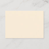 Modern cream color name and text mini notecard visitekaartje (Achterkant)