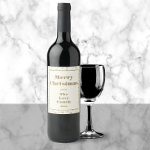 Modern Cream Corporate Merry Christmas Wijnlabel