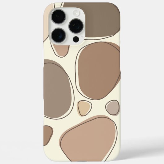 Modern Cream en Brown Abstract Stones Case-Mate iPhone Case (Achterkant)