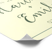 Modern Cream & Eucalyptus Weduwschap Welkom Poster (Hoek)