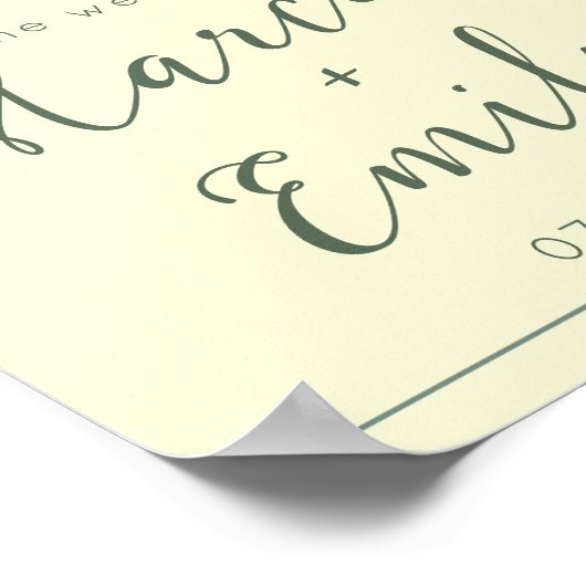 Modern Cream & Eucalyptus Weduwschap Welkom Poster (Hoek)