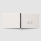 Modern Cream Grey Monogram Mix Match Bruiloft Gastenboek (Volledig)