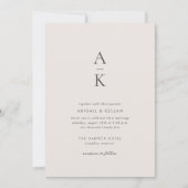 Modern Cream Grey Monogram Mix Match Bruiloft Kaart (Voorkant)