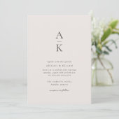 Modern Cream Grey Monogram Mix Match Bruiloft Kaart (Staand voorkant)