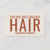 Modern cream hair stylist typography visitekaartje (Voorkant)