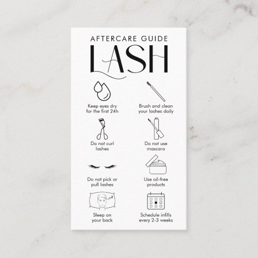 Modern Cream Lash Extensions Aftercare Salon Logo Visitekaartje (Voorkant)