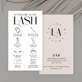 Modern Cream Lash Extensions Aftercare Salon Logo Visitekaartje