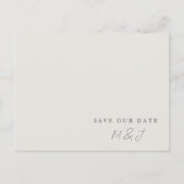 Modern Cream Monogram Save the Date Briefkaart (Voorkant)