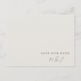 Modern Cream Monogram Save the Date Briefkaart