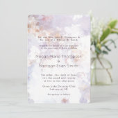 Modern Cream Painted Romantic Wedding Invitation Kaart (Staand voorkant)