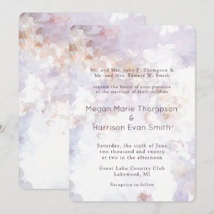Modern Cream Painted Romantic Wedding Invitation Kaart