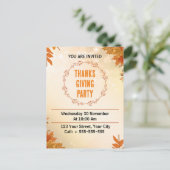 Modern Cream Thanksgiving Party Briefkaart (Staand voorkant)