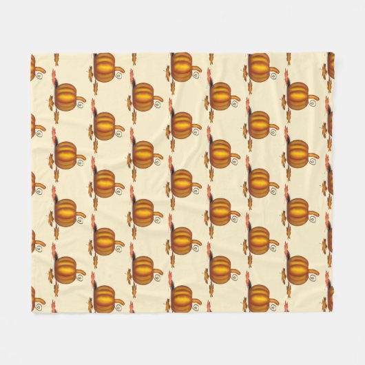 Modern Cream | THANKSGIVING | Pompoen Fleece Deken (Voorkant (Horizontaal))